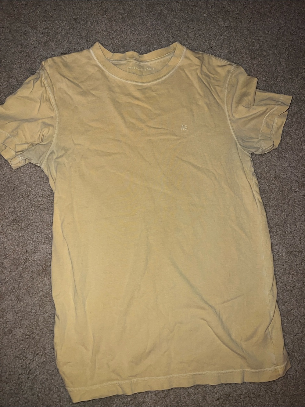 American Eagle Outfitters Men’s Pale Yellow Crew Neck Tee